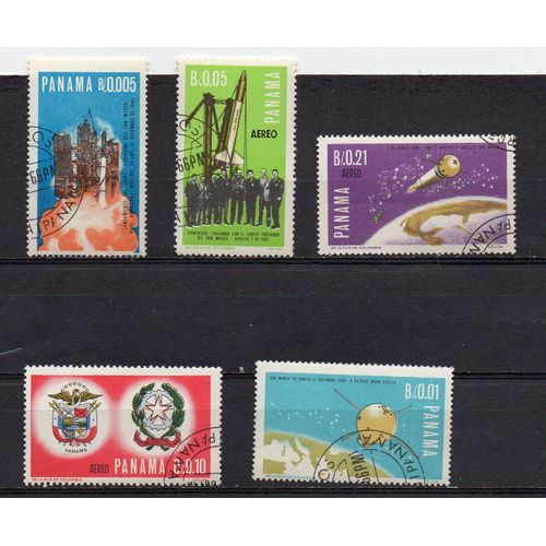 Panama- Série De 5 Timbres Oblitérés Poste Aérienne- Espace