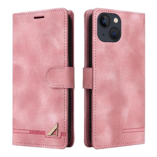 Flip Étui Pour Iphone 14 Plus Simple Entreprise Couverture Rabotant Étui En Cuir Portefeuille Antichoc - Couleur Rose