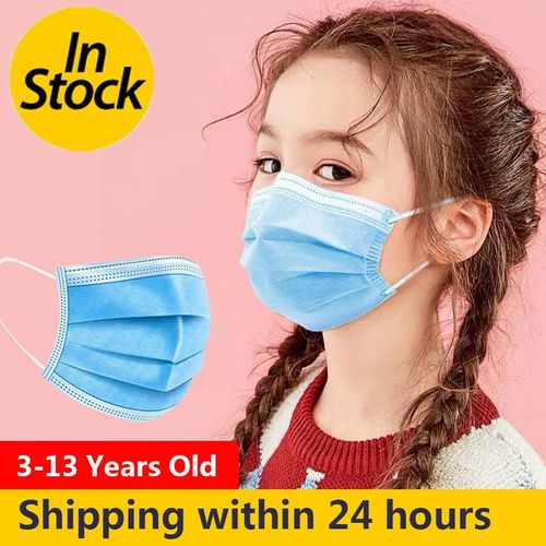 Masque Pour Enfant - Masque De Protection Respiratoire Chirurgical Jetable -100pcs Bleu
