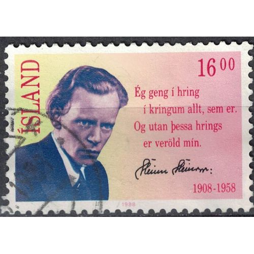 Islande 1988 Oblitéré Used Steinn Steinarr Poète Su