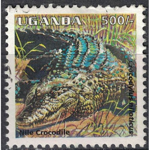 Ouganda 1995 Oblitéré Used Animal Reptile Crocodylus Niloticus Crocodile Du Nil Su