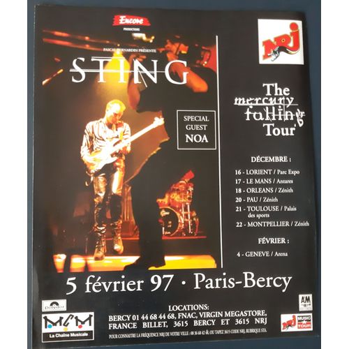 Publicité Advert Concert Album Advertising Sting 1997 Tournée Française + Noa