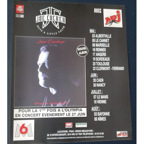 Publicité Advert Concert Album Advertising Joe Cocker 1995 Tournée Française