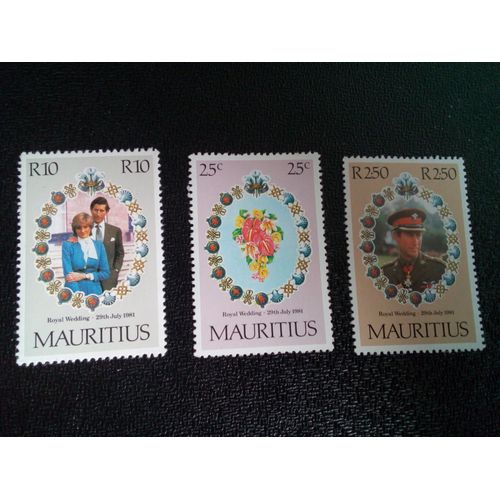 Timbre Ile Maurice Yt 528 A 530 Séries: Mariage Royal 1981 ( 110404 )