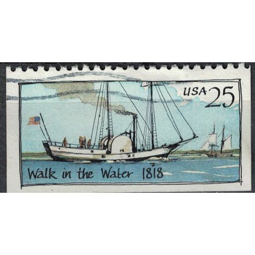 Etats Unis 1989 Oblitéré Used Bateau À Vapeur Walk In The Water Su