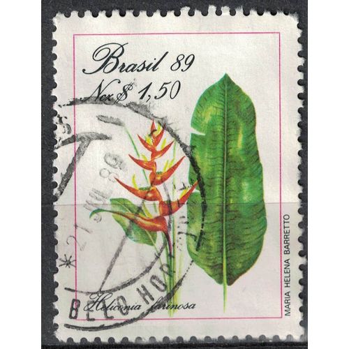 Brésil 1989 Oblitéré Used Plante À Fleurs Heliconia Farinosa Su