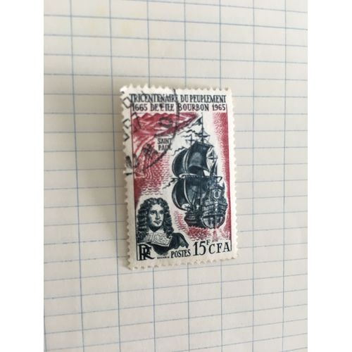 Timbre Cfa Centenaire Du Peuplement De L'ile De Bourbon 1965