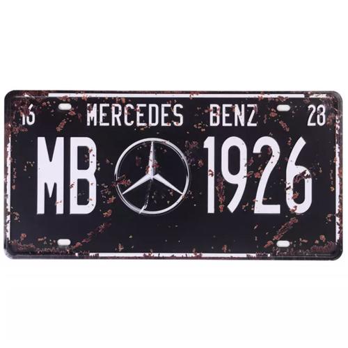 Plaque D'immatriculation Usa Vintage Mercedes-Benz Décoration Murale Maison/Bar/Club/Café/Garage