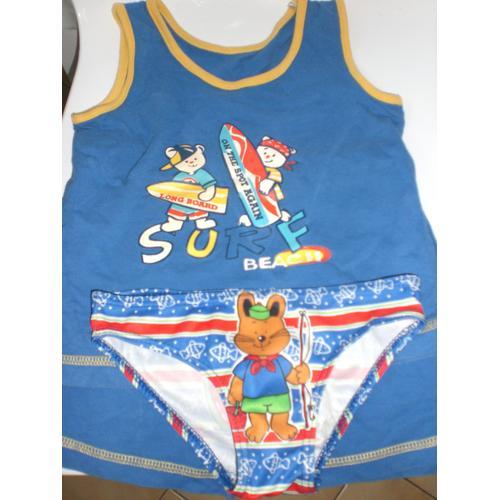 Debardeur Surf Bleu + Maillot De Bain 2 Ans