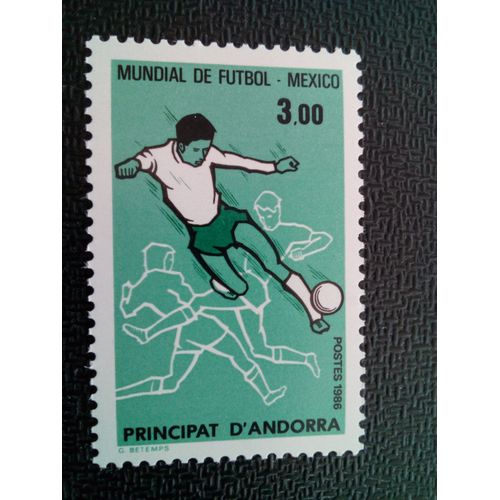 Timbre Andorre Fr Yt 350 Coupe Du Monde De Football 1986: Mexique 1986 ( 110404 2 )