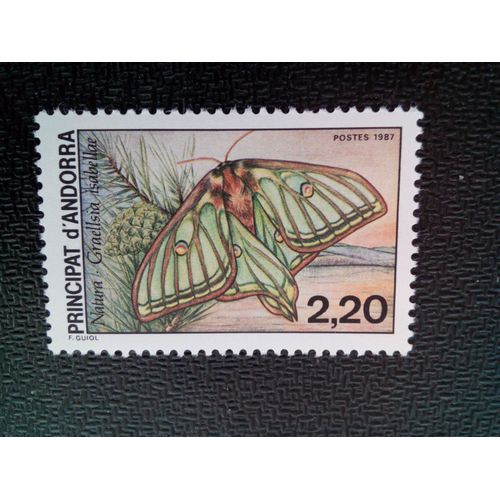 Timbre Andorre Fr Yt 362 Espèce Lunaire Espagnole (Graellsia Isabellae) 1987 ( 110404 2 )