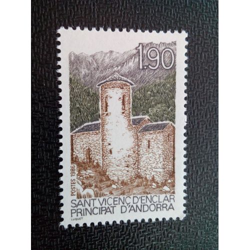 Timbre Andorre Fr Yt 354 Église De Sant Vicenç, Enclar 1986 ( 110404 2 )