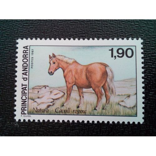 Timbre Andorre Fr Yt 361 Poney Mérens (Equus Ferus Caballus) 1987 ( 110404 2 )