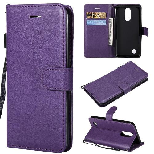 Flip Étui Pour Lg K8 2017 Avec Fente Pour Carte Étui De Téléphone Portefeuille D'affaires Cuir De Haute Qualité Couleur Solide Classique - Violet