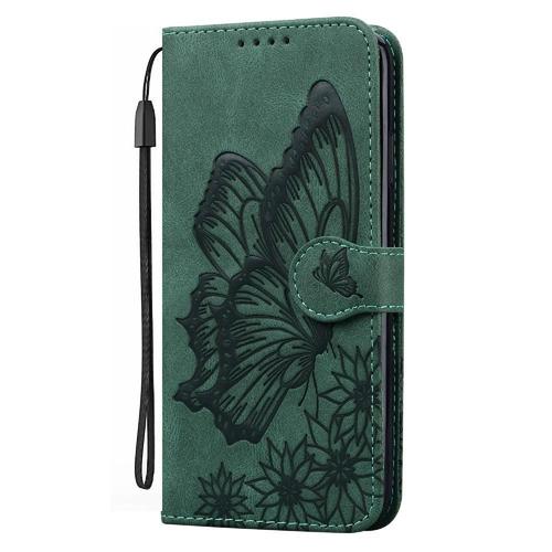 Étui Pour Iphone 12 Pro Max Portefeuille En Cuir Étui De Téléphone À Bastier Avec Support De Fente Pour Carte Bicelle De Protection Grand Papillon - Vert