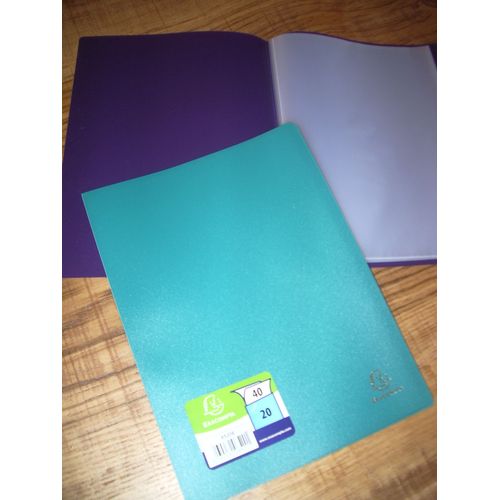 Lot De 2 Porte Documents Exacompta 20 Pochettes Format A4