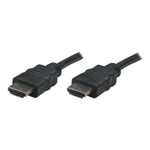 Manhattan HDMI Cable, 1080p@60Hz (High Speed), 7.5m, Male to Male, Black, Fully Shielded, Gold Plated Contacts, Lifetime Warranty, Polybag - Câble HDMI - HDMI mâle pour HDMI mâle - 7.5 m - double...