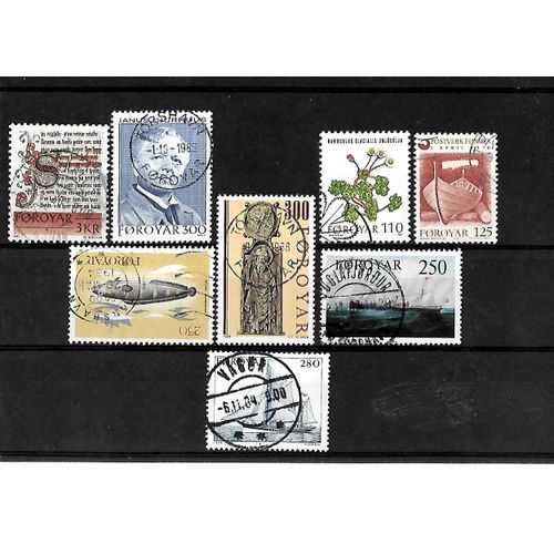 Iles Féroé -Lot De 8 Timbres Oblitérés-Très Bon Etat