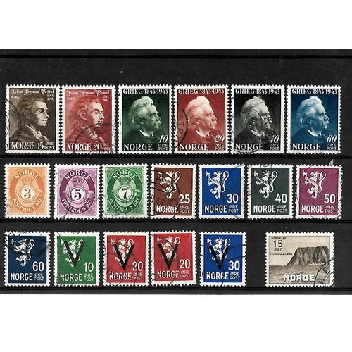 Norvège -Lot De 19 Timbres Oblitérés-Très Bon Etat