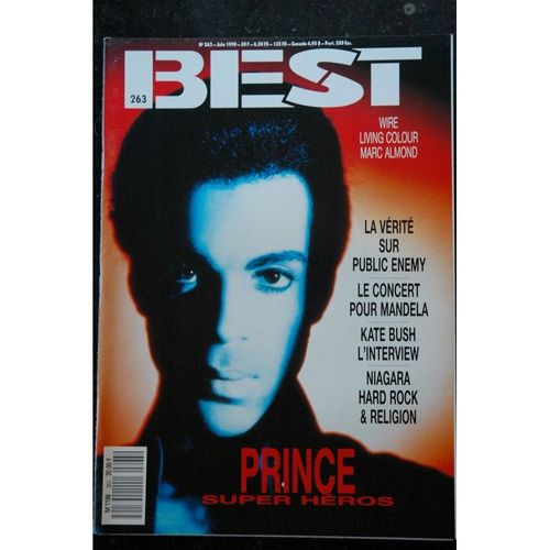 Best 263 Juin 1990 Cover Prince Wire Living Colour Marc Almond Public Enemy Mandela Kate Bush Niagara