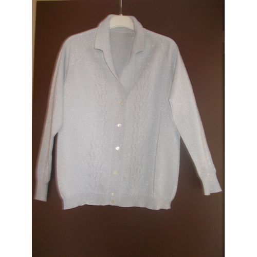 Gilet Léger Gris Aspect Paillettée Très Bon État