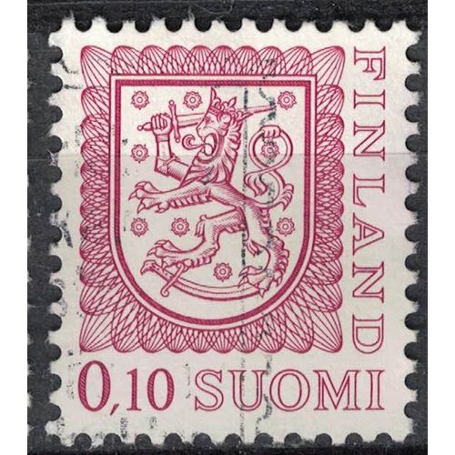 Finlande 1980 Oblitéré Used Blason Coat Of Arms Animaux Héraldiques Lion Type Ii Pourpre Su