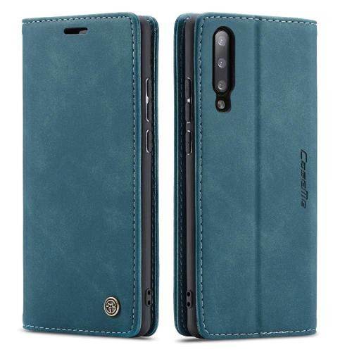 Flip Étui Pour Samsung Galaxy A70 Livre Flip Folio Portefeuille En Cuir Pu Vintage Étui Avec Fente Pour Carte, Fermeture Magnétique Antichoc - Bleu