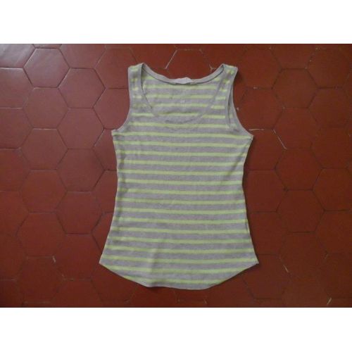 Débardeur Jersey Rayé Gris Et Vert H&m