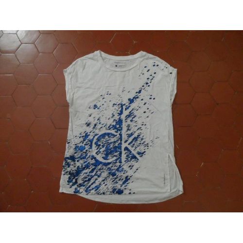 Tee-Shirt Jersey Coton Blanc Calvin Klein Jeans
