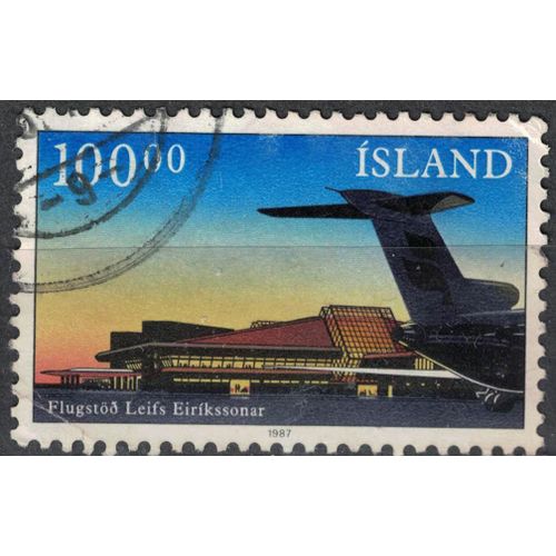 Islande 1987 Oblitéré Used Aviation Aéroport De Keflavík Terminal Leifs Eiríkssonar Su