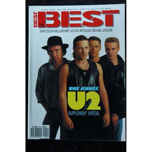 Best 234 Janvier 1988 Cover U2 + Cahier Special U2 Michael Jackson Les Rita Mitsouko John Cougar Mellencamp