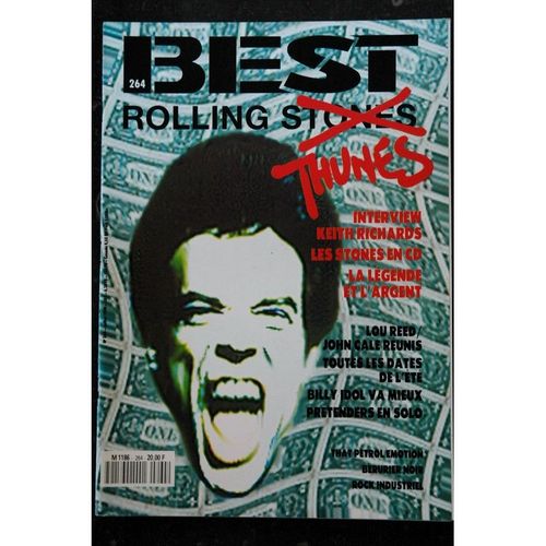 Best 264 Juillet 1990 Rolling Stones Thunes Keith Richard Lou Reed John Cale Billy Idol Pretenders Berurier Noir