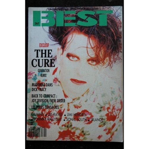Best 267 Octobre 1990 Cover The Cure Madonna Joy Division Jimi Hendrix Johnny Hallyday Gamine Les Raves