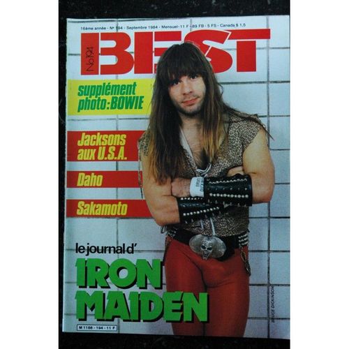 Best 194 Septembre 1984 Supplement Photo David Bowie Jacksons Daho Sakamoto Iron Maiden Les Africains