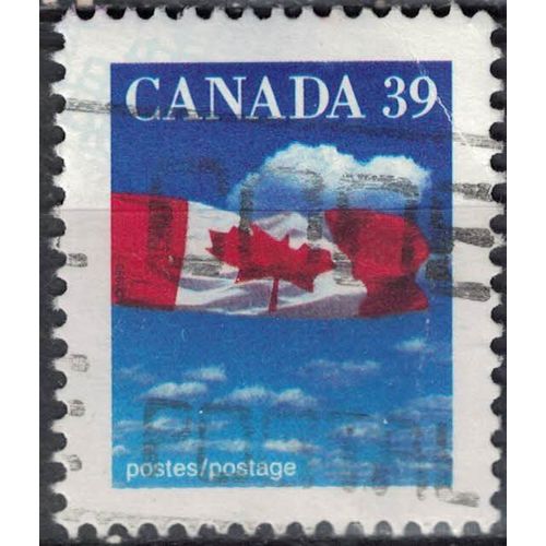 Canada 1990 Oblitéré Used Canadian Flag Over Clouds Drapeau Canadian Et Des Nuages Su