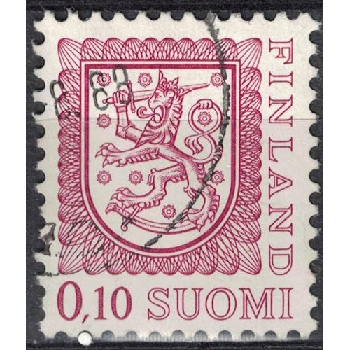 Finlande 1980 Oblitéré Used Blason Coat Of Arms Animaux Héraldiques Lion Type Ii Pourpre Su