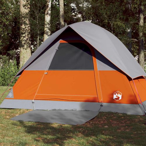 Vidaxl Tente De Camping À Dôme 3 Personnes Gris Et Orange Imperméable