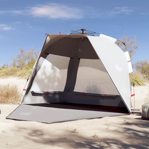 Vidaxl Tente De Plage 3 Personnes Gris Libération Rapide Imperméable