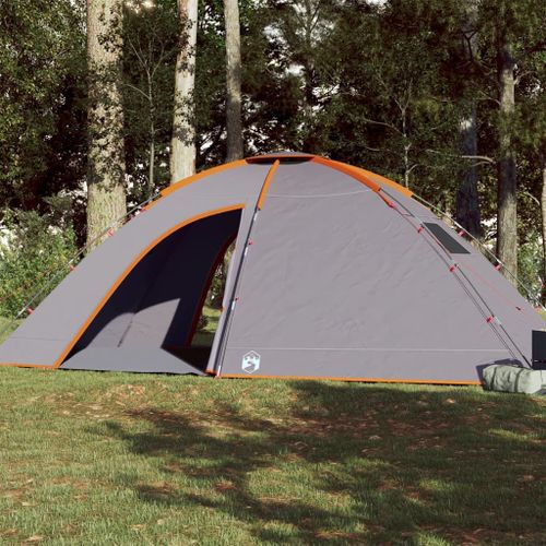 Vidaxl Tente De Camping 8 Personnes Gris Et Orange Imperméable