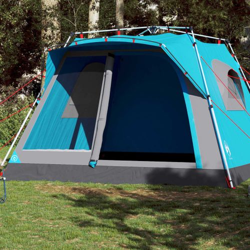 Vidaxl Tente Familiale Cabine 7 Personnes Bleu Dégagement Rapide