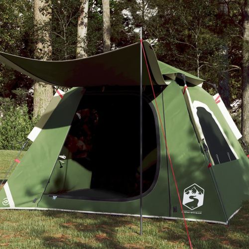 Vidaxl Tente De Camping À Dôme 4 Personnes Vert Libération Rapide