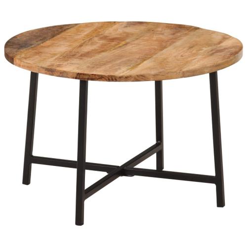 Vidaxl Table Basse 54x54x35 Cm Bois De Manguier Solide Et Fer