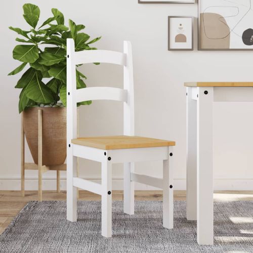 Vidaxl Chaises À Manger Lot De 2 Blanc 40x46x99 Cm Bois Massif De Pin