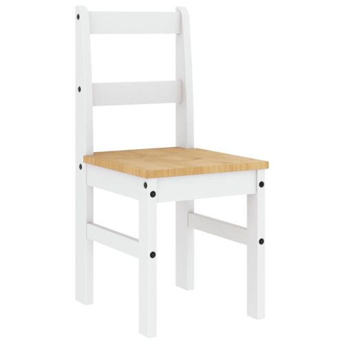 Vidaxl Chaises À Manger Lot De 2 Panama Blanc Bois Massif De Pin