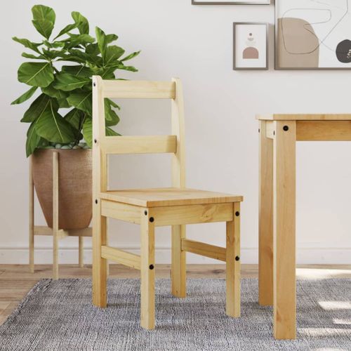 Vidaxl Chaises À Manger Lot De 2 Panama 40x46x90 Cm Bois Massif De Pin