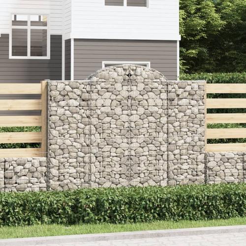 Vidaxl Paniers À Gabions Arqués 11 Pcs 200x30x160/180 Cm Fer Galvanisé