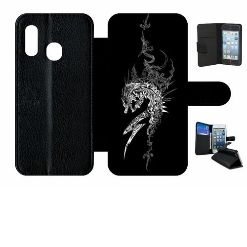 Etui A Rabat - All Blacks Rugby 1 - Compatible Avec Samsung Galaxy A20e - Simili-Cuir - Bord Noir