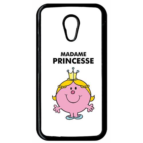 Coque Pour Smartphone - Madame Princesse Blanc - Compatible Avec Motorola Moto G (2nd Gen) - Plastique - Bord Noir