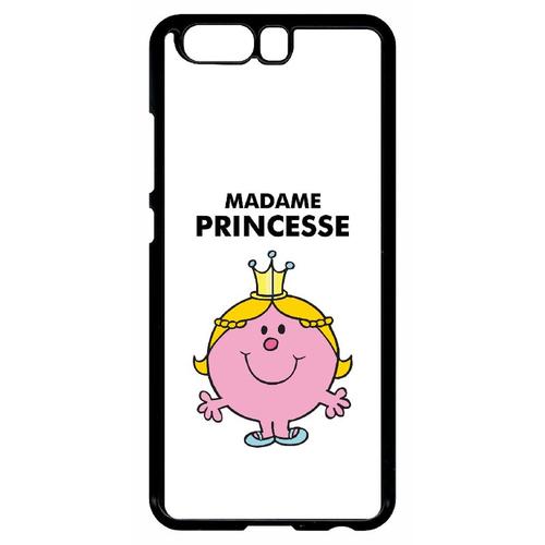 Coque Pour Smartphone - Madame Princesse Blanc - Compatible Avec Huawei Ascend P10 - Plastique - Bord Noir