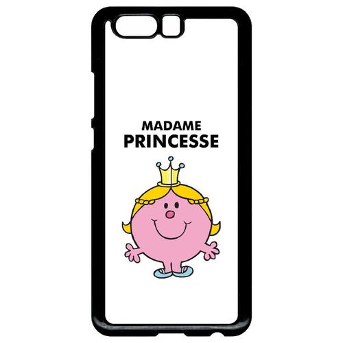 Coque Pour Smartphone - Madame Princesse Blanc - Compatible Avec Huawei Ascend P10+ - Plastique - Bord Noir